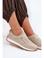 Dámské polobotky z přírodního semiše béžové Amela