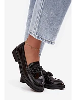 Dámské lakované mokasíny HY52-541 Černá - S.Barski