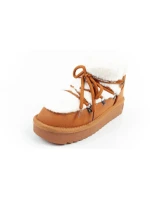 D.Franklin dámské sněhové boty zimní módní kožešina zateplené hnědé pro kotníkové dámské