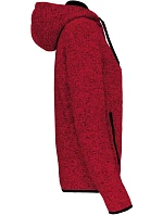 Kariban ProAct PA 366 Dámská pletená fleecová bunda s kapucí 20.P366 red melange Kariban ProAct PA 366 Dámská pletená fleecová bunda s kapucí 20.P366 red melange