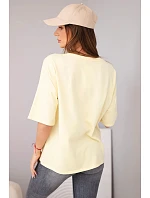 Dámská bavlněná oversize halenka s potiskem "Dog Fashion" žlutá Dámská bavlněná oversize halenka s potiskem "Dog Fashion" žlutá