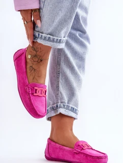 Dámské módní semišové mokasíny růžové Rabell