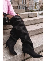 Dámské kozačky na jehlovém podpatku Ysolienne – černé