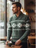 Pánský zelený svetr FashionStreet WX2270