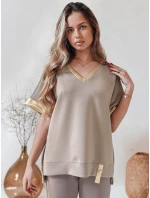 Dámská oversize halenka SHINE LOVE mocha FashionStreet RY2911