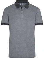 Daiber JN 706 Pánské žerzejové melírované polo 02.0706 black melange/black Daiber JN 706 Pánské žerzejové melírované polo 02.0706 black melange/black