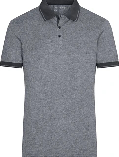 Daiber JN 706 Pánské žerzejové melírované polo 02.0706 black melange/black