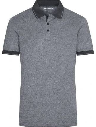 Daiber JN 706 Pánské žerzejové melírované polo 02.0706 black melange/black Daiber JN 706 Pánské žerzejové melírované polo 02.0706 black melange/black