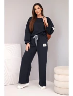 Dámský komplet máslo mikina + kalhoty modrá