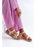 Zazoo 50103 Dámské Kožené Sandály Na Platformě Beige