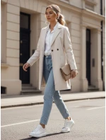 Dámský dlouhý béžový kabát LINNORE oversize FashionStreet NY0706