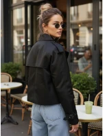 Dámský krátký elegantní kabát klasického střihu černý FashionStreet NY0770