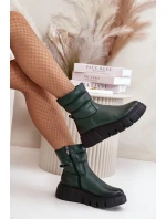 Dámské Kožené Boty Na Zip Zateplené Filcem Tmavozelené Zazoo 60512 Dámské Kožené Boty Na Zip Zateplené Filcem Tmavozelené Zazoo 60512