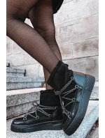 Dámské sněhule Isalisse se šněrováním – černé Dámské sněhule Isalisse se šněrováním – černé