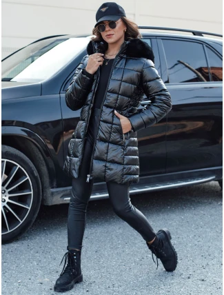 WINTERZIP dámská prošívaná zimní bunda s kapucí černá FashionStreet TY4565