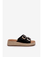 Dámské sandály s pletením z ekokože černé Zaloemi Dámské sandály s pletením z ekokože černé Zaloemi