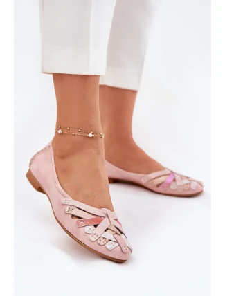 Dámské Kožené Baleríny Maciejka 01358-51 Růžové