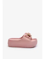 Dámské pěnové pantofle s mašlí, Pink Salessa