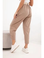Kalhoty Summer Punto s zapínáním na nohavicích camelové