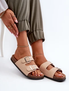 Dámské sandály s přezkami béžové Oliena