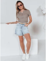 Dámská žebrovaná halenka KISS LOOK hnědá FashionStreet RY2827