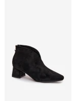 Dámské kotníkové boty na klínku s prošitím Černé Darlisse