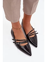 Lakované baleríny KL2913 Palenna černá - Sweet Shoes
