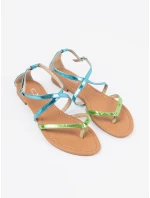 Pohodlné dámské  sandály zelené bez podpatku