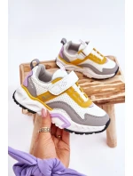 Dětská sportovní obuv se suchým zipem Big Star JJ374257 Bílá a žlutá Dětská sportovní obuv se suchým zipem Big Star JJ374257 Bílá a žlutá