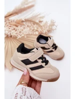 Dětské Sneakersy Sportovní Boty Na Suchý Zip Béžové Viona