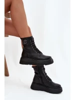 Dámské workery s vyhřívanou podšívkou na platformě s ozdobným detailem Vinceza 16513 Černé Dámské workery s vyhřívanou podšívkou na platformě s ozdobným detailem Vinceza 16513 Černé
