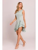 M850 Volánové mini šaty - mátové