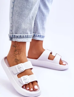 Dámské pěnové sandály s pruhy Bíle Sharmen