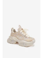 Dámské kožené tenisky GOE – zlaté Dámské kožené tenisky GOE – zlaté