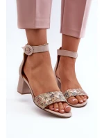 Sandály Na Podpatku Maciejka 04141-49 Béžové Sandály Na Podpatku Maciejka 04141-49 Béžové