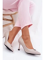 Lodičky Vinceza s ozdobným detailem Světle šedé