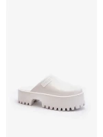 Dámské pantofle na platformě Big Star - bílá