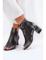 Kožené Krajky Botky Maciejka 05420-01 Černé