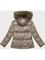 Béžová dámská bunda se střihem bubliny S'west (B8190-12)