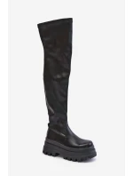 Kozačky Po Kolena Na Masivní Platformě Černé Zinera Kozačky Po Kolena Na Masivní Platformě Černé Zinera