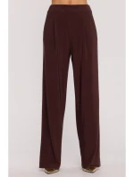 M890 Souprava s projmutým topem a širokými kalhotami - hnědá