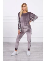 Velurová souprava Love grey