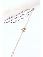 Náramek Na řetízku Se Zirkony Růžové Zlato Náramek Na řetízku Se Zirkony Růžové Zlato