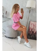 Šaty s ozdobným páskem světle růžové Šaty s ozdobným páskem světle růžové