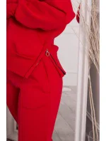 Zateplený set roláku a kapuce červený