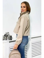 Izolovaná bavlněná mikina se zipem světle béžová Izolovaná bavlněná mikina se zipem světle béžová