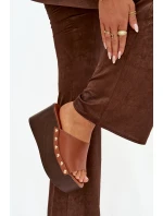 Dámské nazouváky na platformě s přezkami Camel Mareline