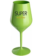 SUPER MÁMA - zelený nerozbitný pohár na víno 470 ml SUPER MÁMA - zelený nerozbitný pohár na víno 470 ml