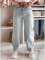 Dámské džínové kalhoty s páskem NEWFLOVER modré FashionStreet UY2435