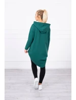 Mikina s kapucí s dlouhými zády zelená Mikina s kapucí s dlouhými zády zelená